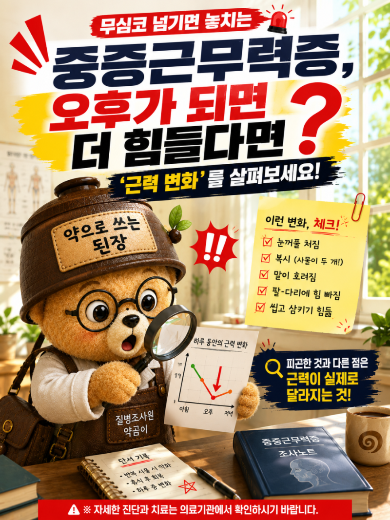 중증근무력증, 오후가 되면 더 힘들다면 ‘근력 변화’를 살펴보세요