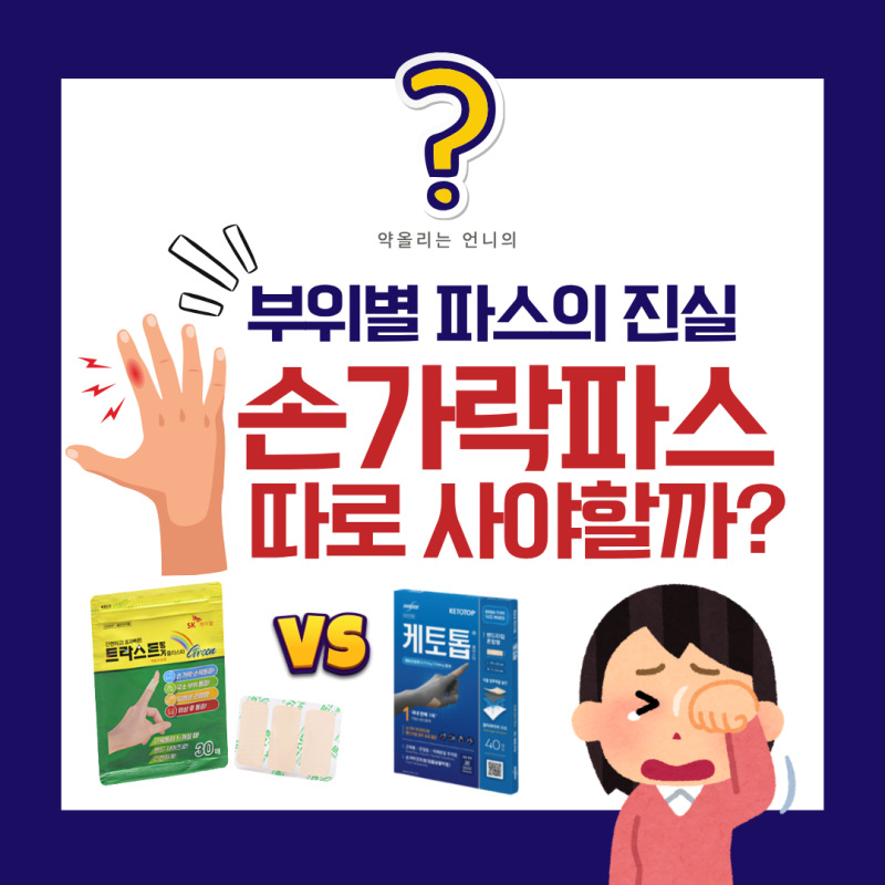 손가락파스 따로 사야 하나요?부위별 파스의 진실(케토톱밴드/트라스트핑거플라스타)