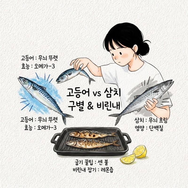 고등어 삼치 구별하는 기준과 굽는 법 비린내 잡는 차이