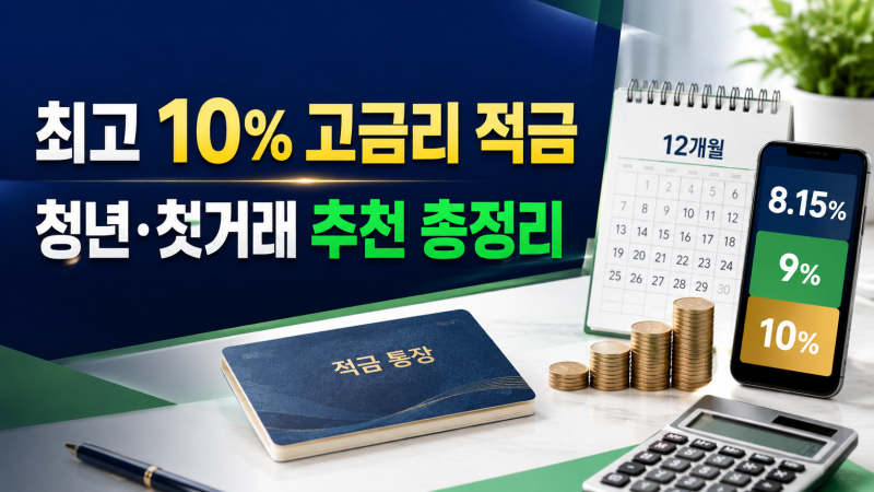 최고 10% 고금리 적금 추천｜청년·첫 거래 우대상품 실제 이자는?