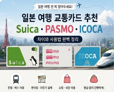 일본 여행 교통카드 추천｜Suica·PASMO·ICOCA 차이와 사용법