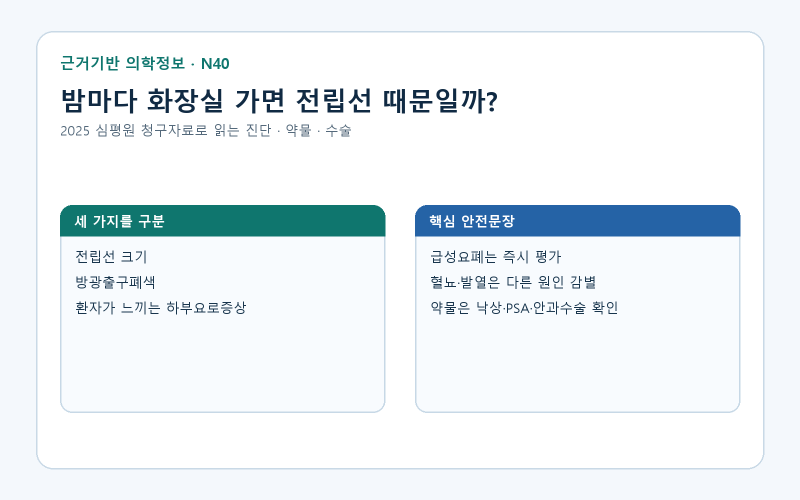 밤마다 화장실 가면 전립선 때문일까? N40, 2025 심평원 청구자료로 읽는 진단·약물·수술