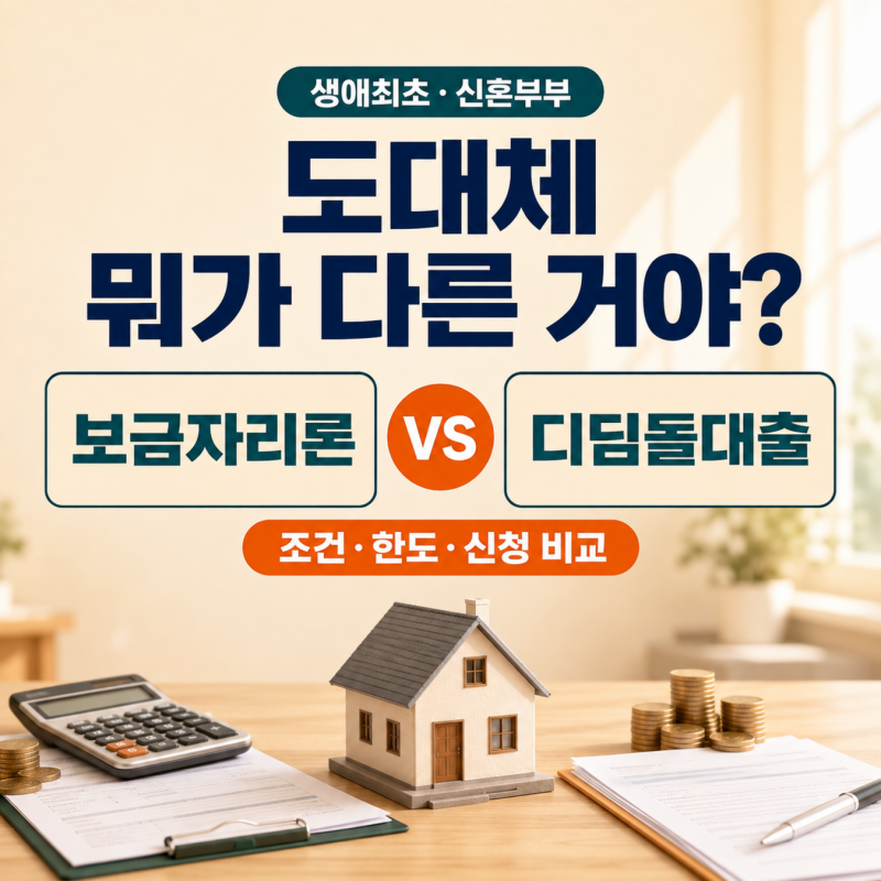 “도대체 뭐가 다른 거야??” 생애최초·신혼부부 보금자리론 vs 디딤돌대출