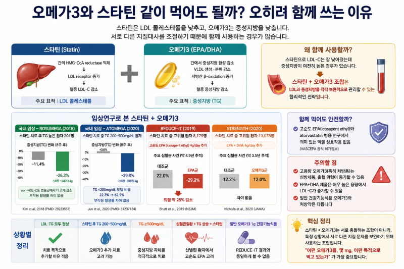 오메가3와 스타틴 같이 먹어도 될까?