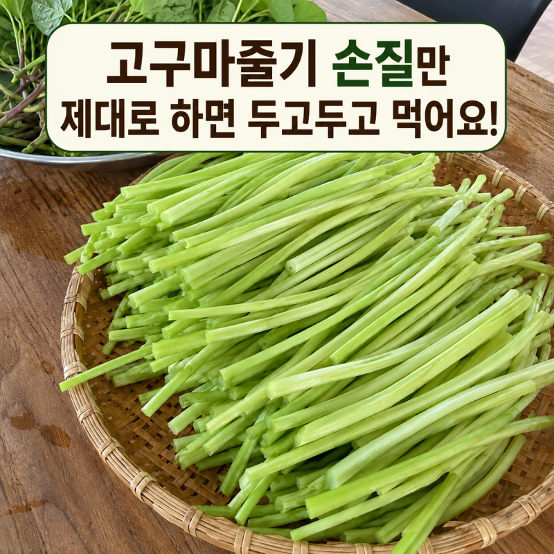 손질 한 번으로 두고두고 먹는 고구마줄기 보관방법