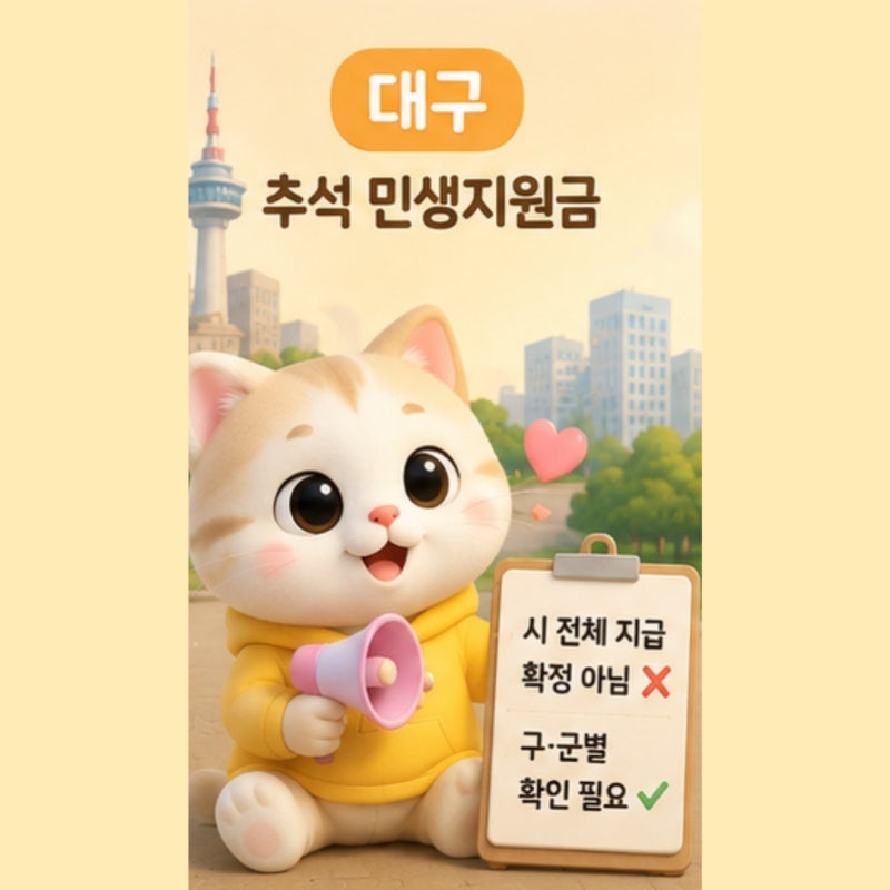 2026년 대구 추석 민생지원금: 취약계층 중심 지원 현황과 신청 방법 완벽 가이드