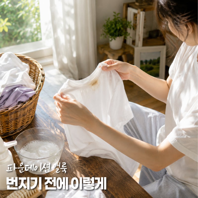 흰옷 얼룩제거, 파운데이션 묻었을 때 바로 물로 닦아도 될까요?