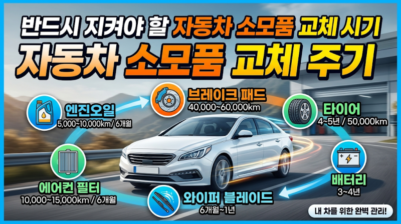[차량 관리] 가솔린 자동차 소모품 교체 주기 & 엔진오일 완전 가이드