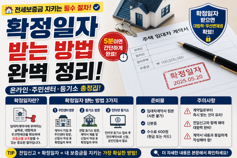 확정일자 받는 법 총정리｜전입신고와 함께 해야 하는 이유·온라인 신청방법