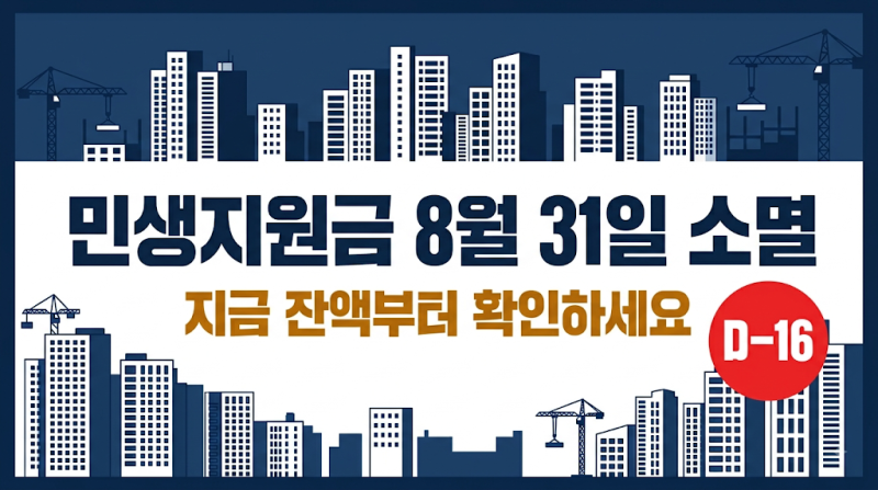 민생지원금 8월 31일 소멸, 지금 잔액부터 확인하세요 (D-16)