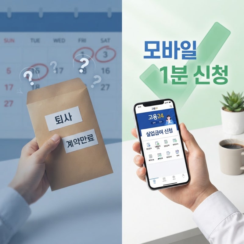 실업급여 수급자격 조건: 구직급여 모바일 1분 신청·필요 서류 총정리 (퇴사·계약만료)