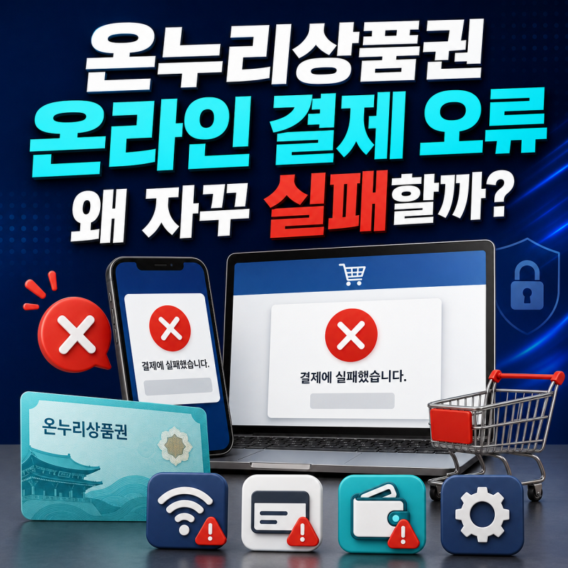 온누리상품권 온라인 결제 오류, 왜 자꾸 실패할까? : 결제 실패의 원인 진단부터 카드 등록·....