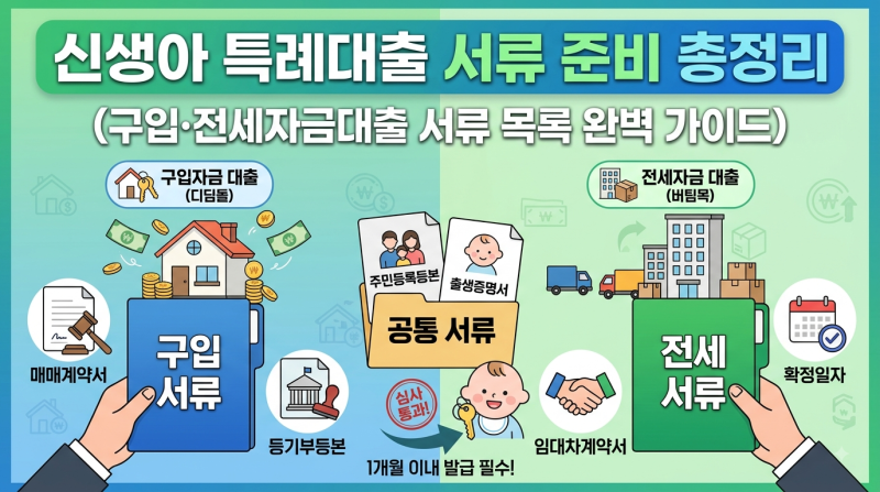 신생아 특례대출 서류 준비 총정리 (구입·전세자금대출 서류 체크리스트)