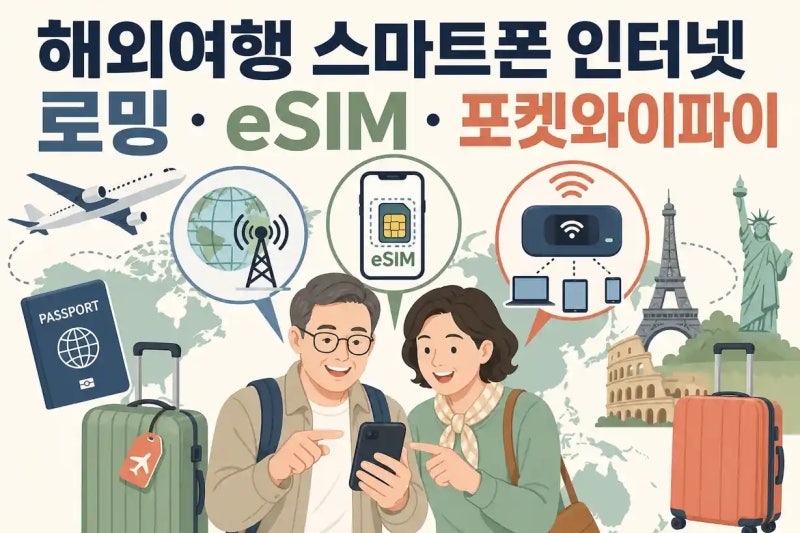 해외여행 모바일 데이터 로밍 요금 폭탄 피하려면? (eSIM, 포켓와이파이 차이점)