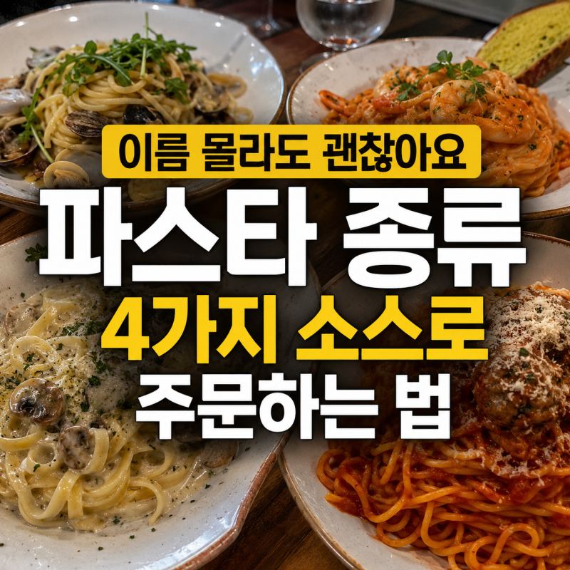 파스타 종류, 이름 몰라도 괜찮아요ㅣ오일·토마토·크림·로제로 주문하는 법