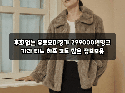 후회없는 유로모피정가 299000원밍크 카라 티노 하프 코트 많은 정보모음
