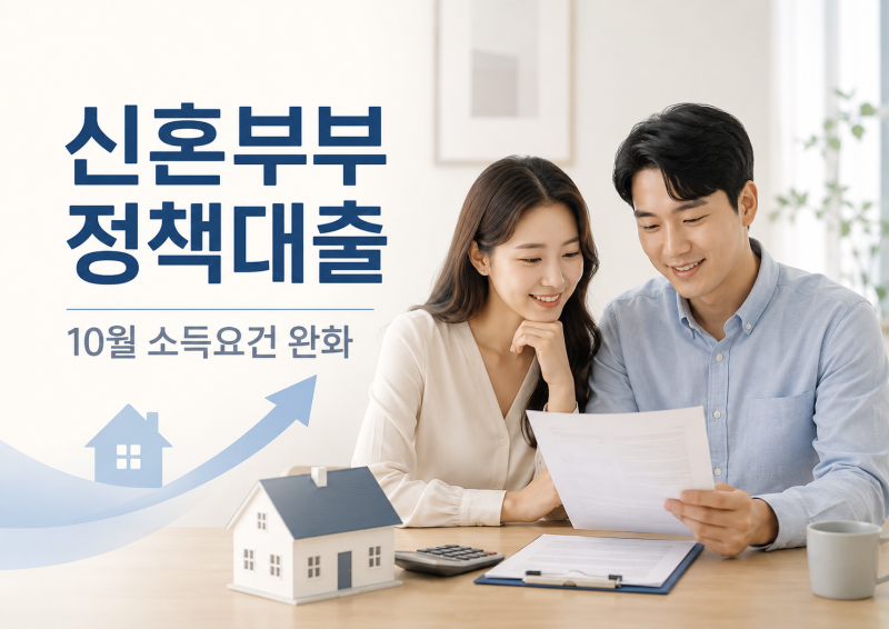 신혼부부 정책대출 소득요건 완화, 10월부터 부부 중 1명만 충족해도? 보금자리론·디딤돌·버....