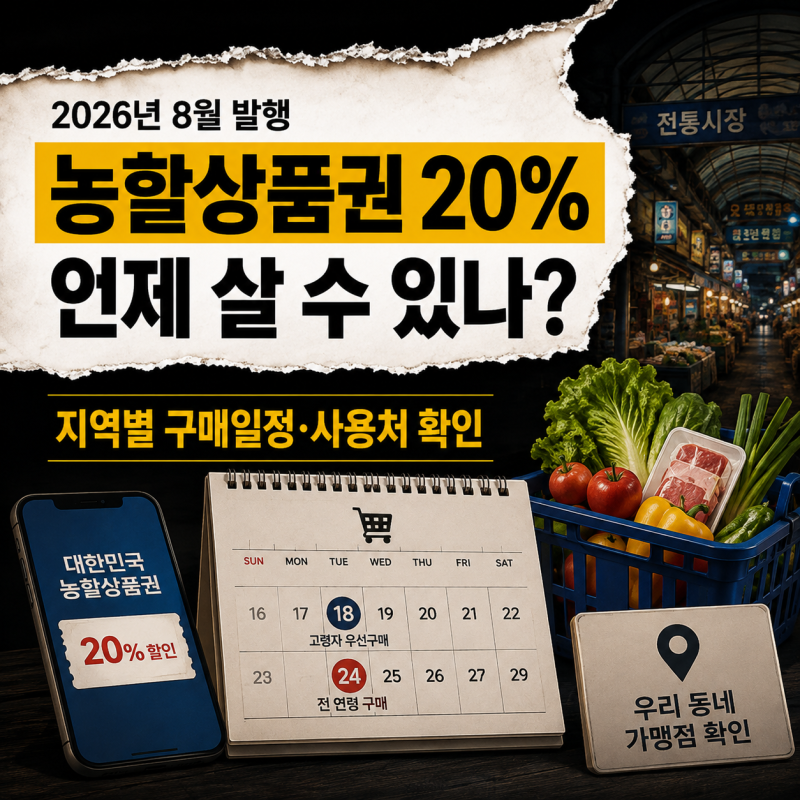 2026 농할상품권 8월 20% 할인 | 구매일정·사용처·가맹점 총정리