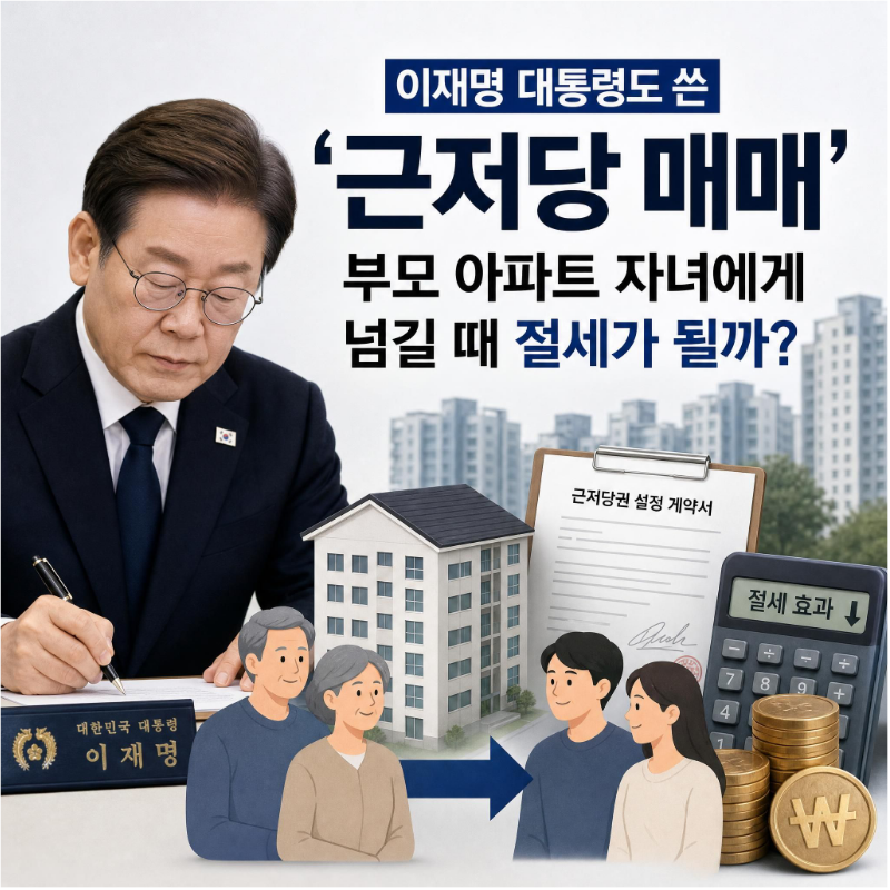 이재명 대통령도 쓴 ‘근저당 매매’…부모 아파트 자녀에게 넘길 때 절세될까?