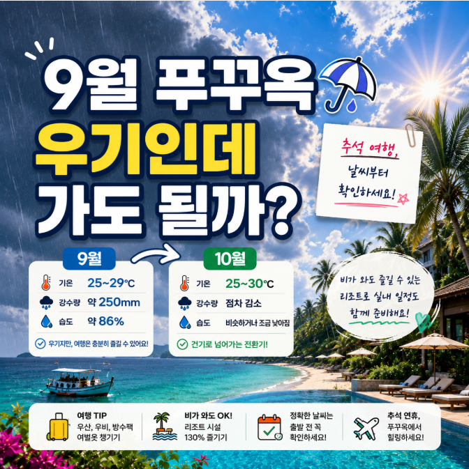 베트남 푸꾸옥 우기기간 언제까지? 9월 10월 날씨 추석여행 괜찮을까