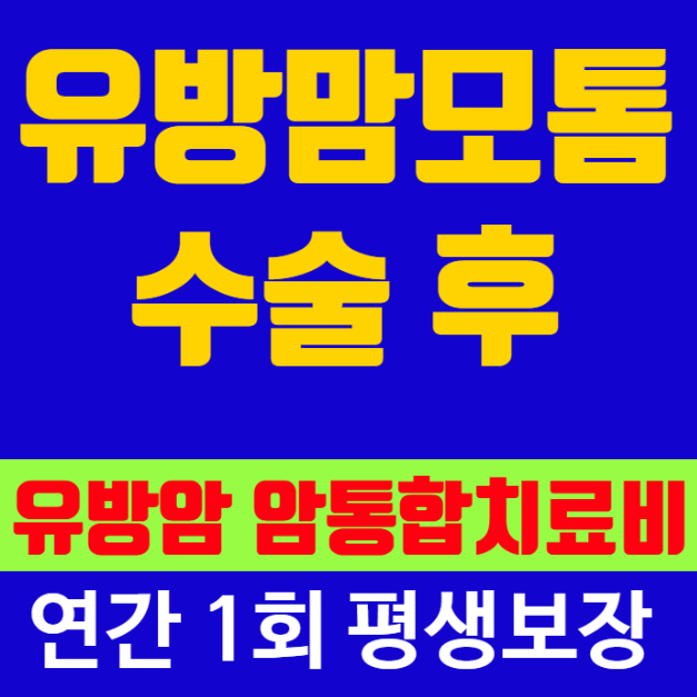 유방의 양성종양으로 맘모톰수술 2년후 유방암검진을 앞두고 암통합치료비 고급형보험가입....