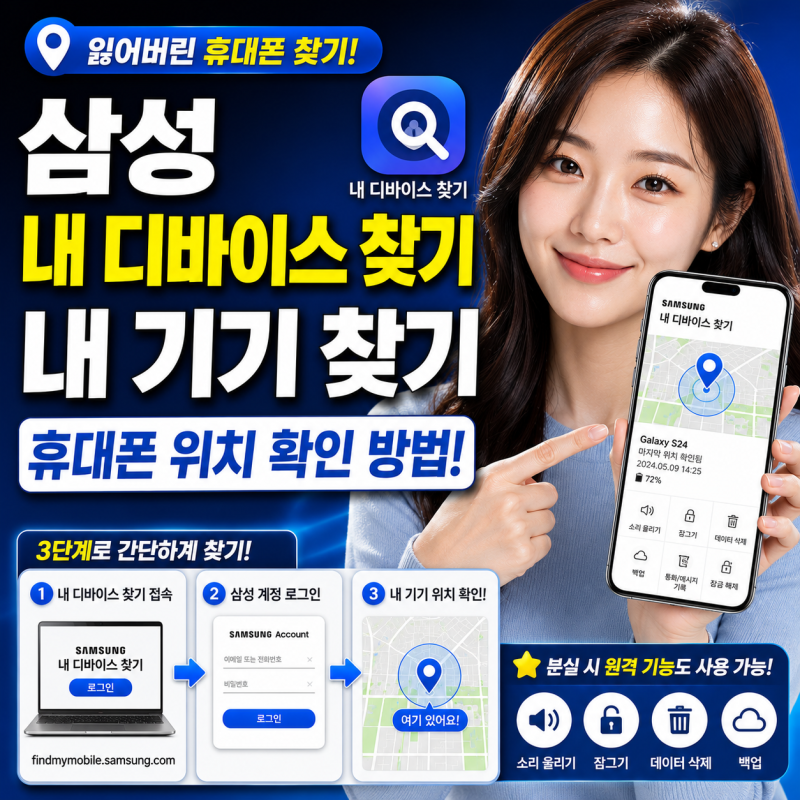삼성 내 디바이스 찾기 내 기기 찾기로 휴대폰 위치 확인 방법
