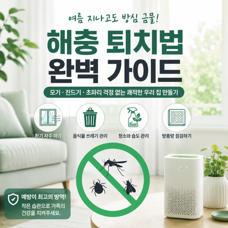 여름지나고 해충 퇴치법/모기/진드기/초파리 예방부터 집안 습도 관리까지