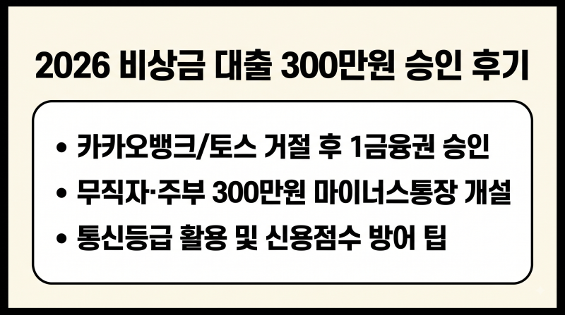 비상금 대출 300만원 거절 이유와 무직자 승인 성공한 솔직 후기 금리 비교