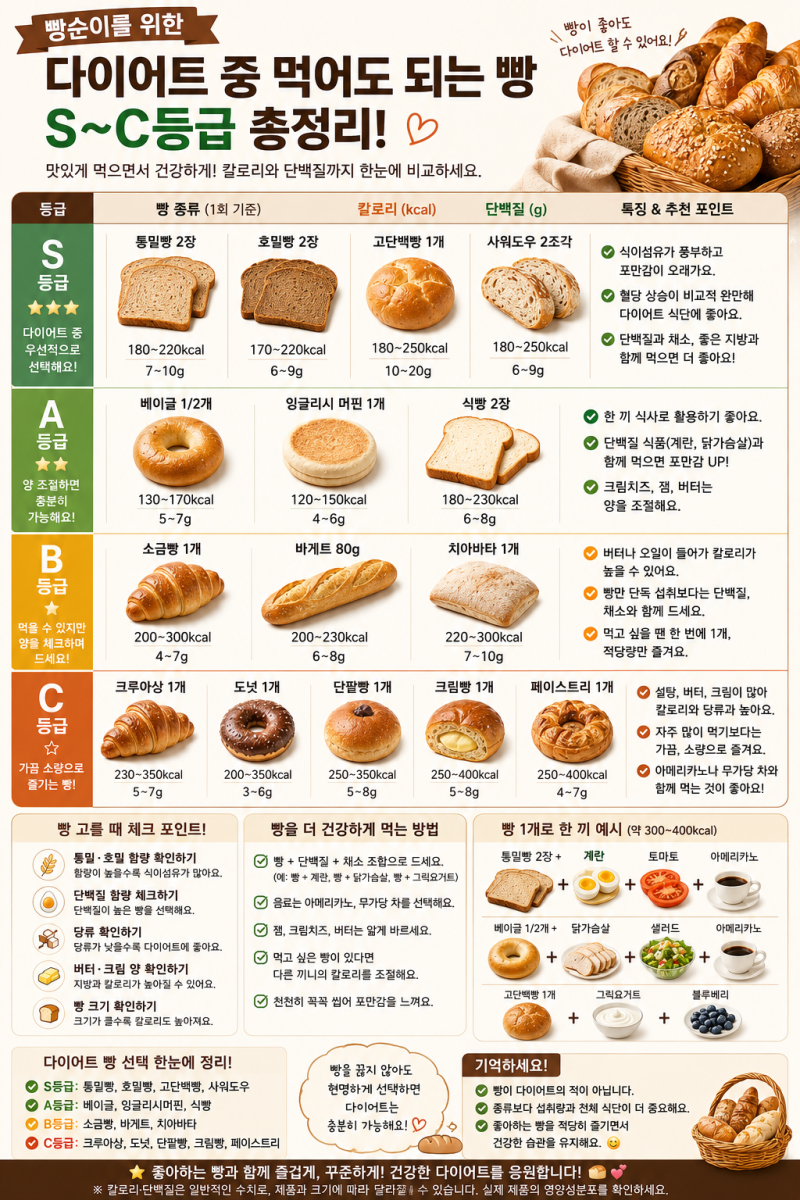 빵순이를 위한 다이어트 등급