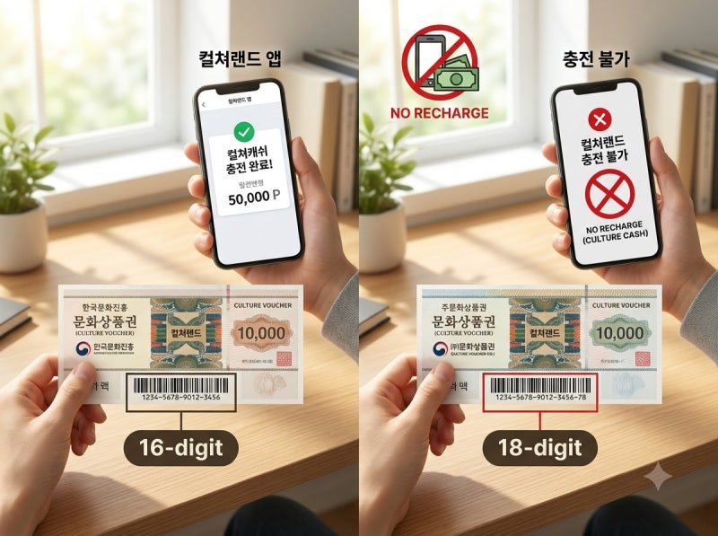 컬처랜드 문화상품권 충전 안 되는 건 대부분 이 차이 때문이에요