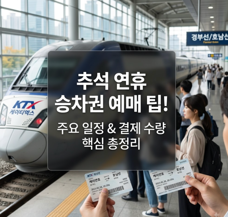 9월 3일부터 시작한다는 추석 연휴 승차권 예매, 어떻게 몇시부터 가능하고 몇 장 구매가능할....