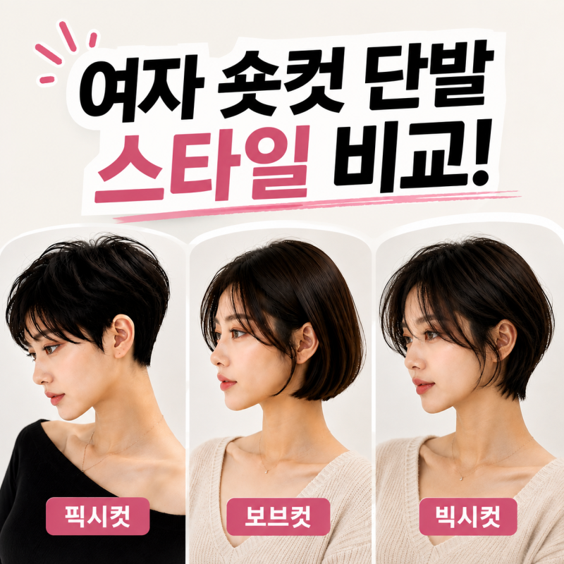 여자 숏컷 단발 고민이라면? 빅시컷·보브컷·픽시컷 스타일 비교