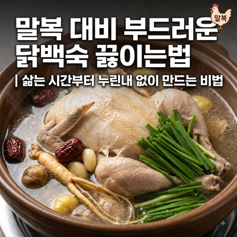 말복 대비 부드러운 닭백숙 끓이는법｜삶는 시간부터 누린내 없이 만드는 비법