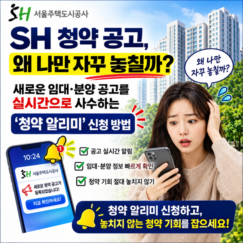 SH 청약 공고, 왜 나만 자꾸 놓칠까? : 새로운 임대·분양 공고를 실시간으로 사수하는 '청약 ....