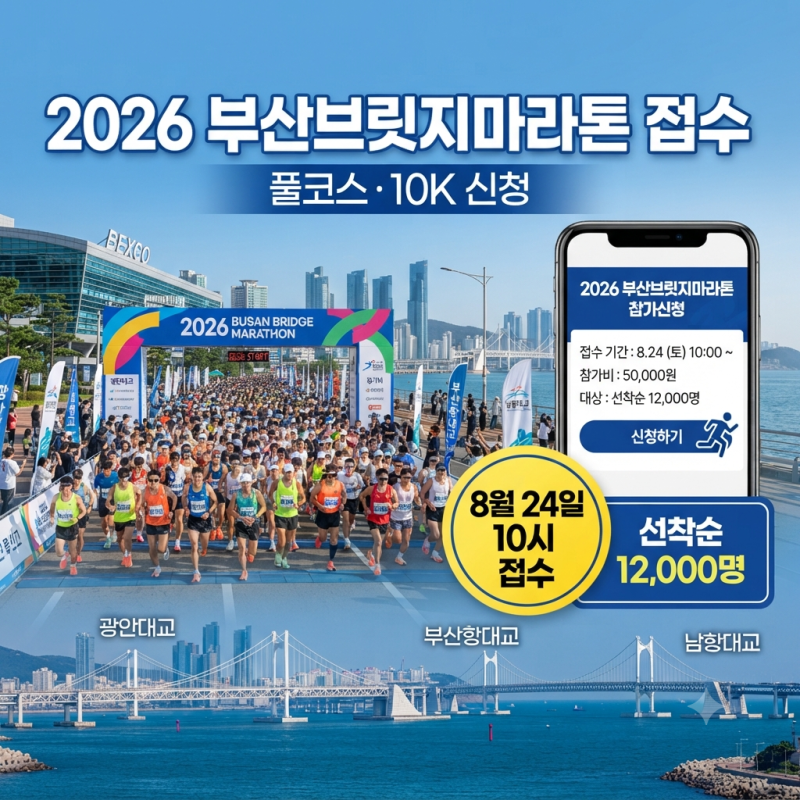 2026 부산브릿지마라톤 접수, 신청기간·참가종목·모집인원 총정리