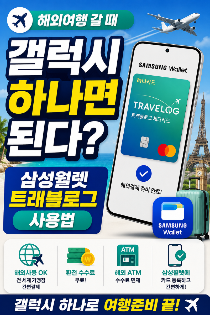 해외여행 갈 때 갤럭시 하나면 된다? 삼성월렛 트래블로그 사용법