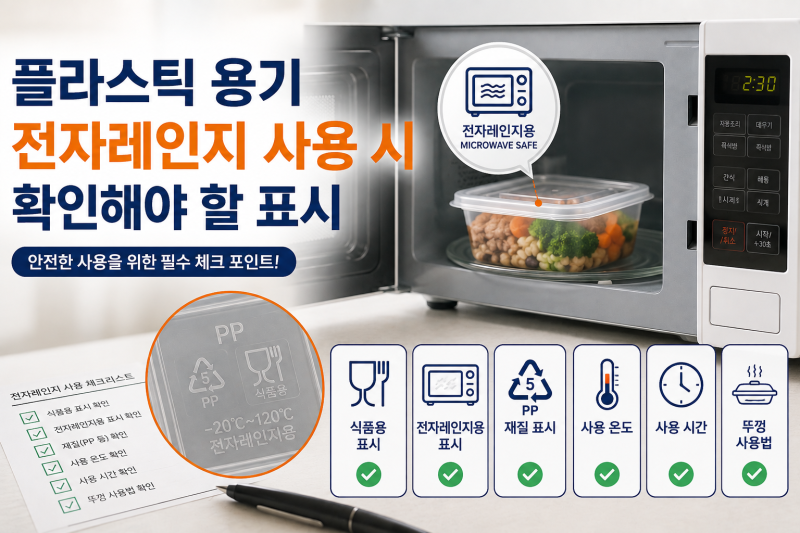 플라스틱 용기 전자레인지 사용 시 확인해야 할 표시