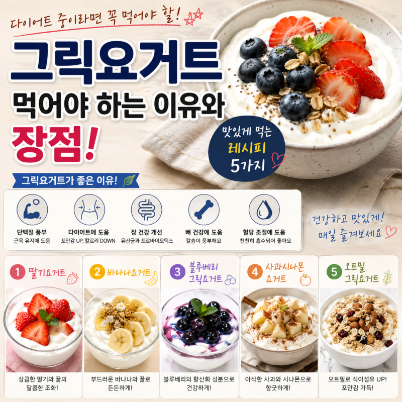 다이어트 중이라면 꼭 먹어야 할 그릭요거트! 효능과 먹어야하는 이유, 맛있게 먹는 레시피 5....