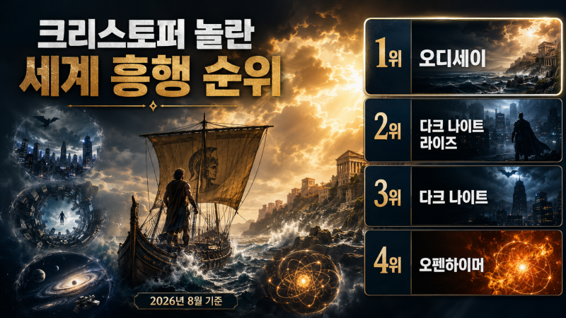 [영화] The Odyssey(2026) : 크리스토퍼 놀란 흥행 순위, 다크 나이트부터 오디세이까지 비교