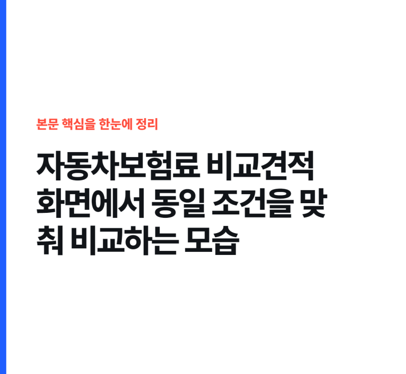 자동차 보험료 비교견적 운전자별 절약액 계산법