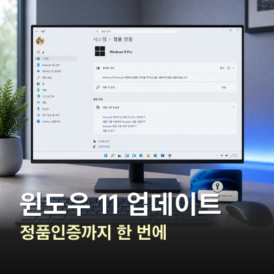 윈도우 11 업데이트 방법, 프로 정품인증 키 확인까지