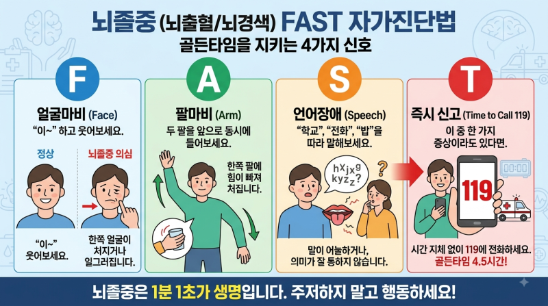 급성뇌출혈 골든타임과 휴유증: 응급상황 시 절대로 하면 안 되는 잘못된 행동 3가지