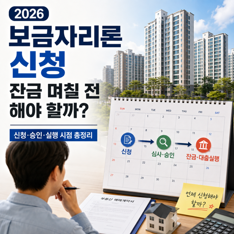 2026 보금자리론 신청기간은 언제까지? 잔금일 전 언제 신청해야 할까
