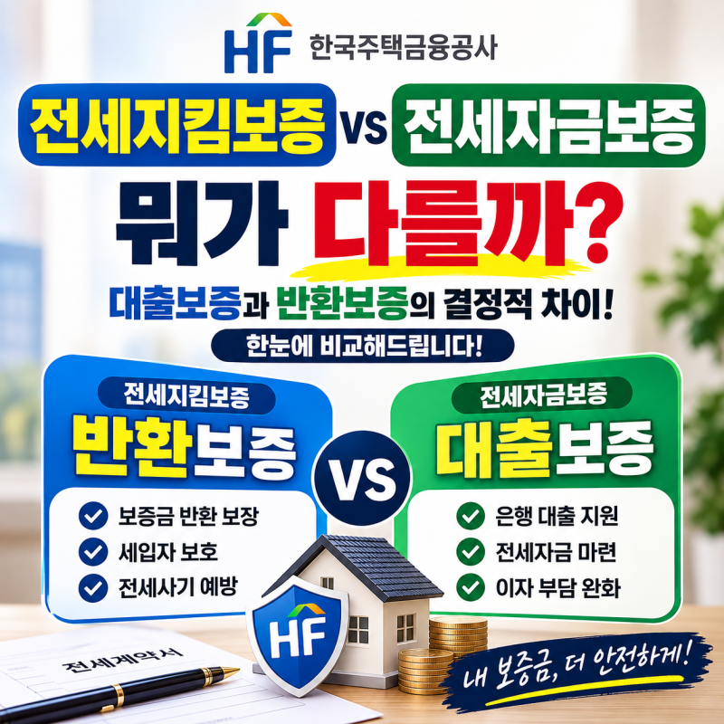HF 전세지킴보증과 전세자금보증, 도대체 무엇이 어떻게 다른 것일까? : 대출보증과 반환보증....