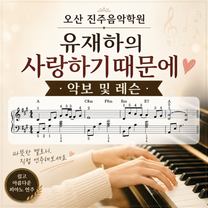 (오산진주음악학원)유재하:사랑하기때문에&악보및 레슨