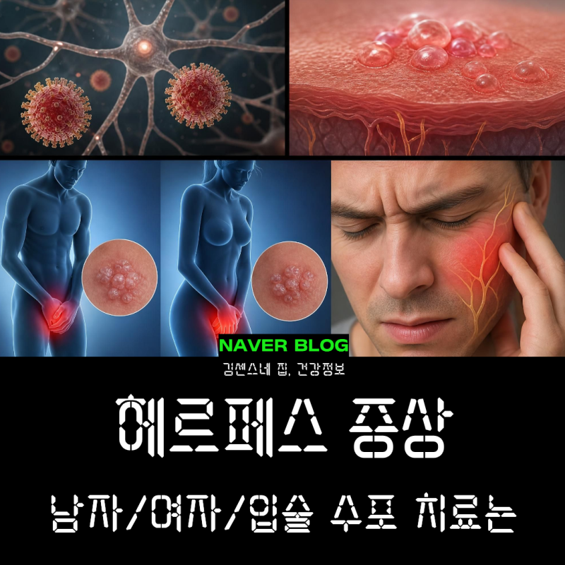 헤르페스 증상 원인, 남자 여자 입술 포진 수포 치료는?
