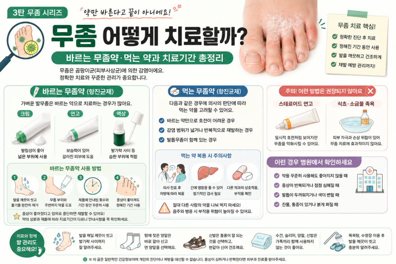 3. 무좀 어떻게 치료할까?｜바르는 무좀약·먹는 약과 치료기간
