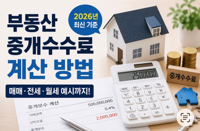 부동산 중개수수료 계산 방법 총정리｜매매·전세·월세 중개보수 얼마일까?