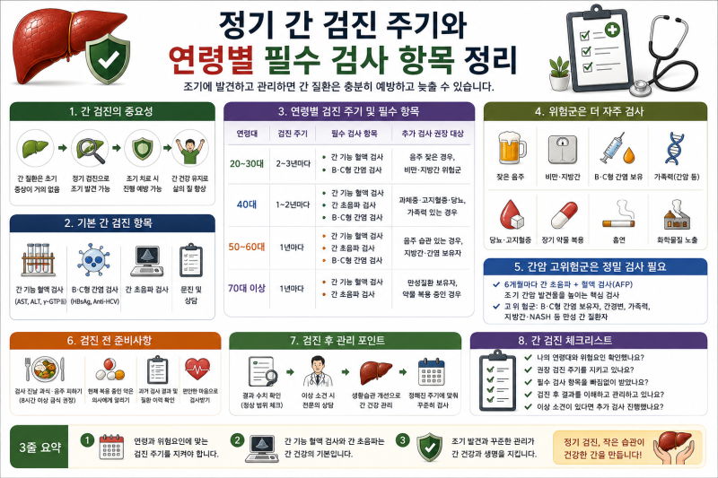 정기 간 검진 주기와 연령별 필수 검사 항목 정리: 초음파와 혈액 검사 활용법