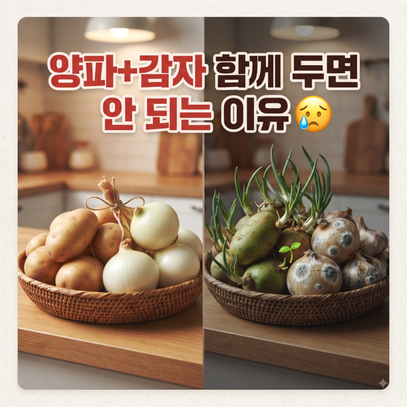 양파·감자 싹 안 나게 오래 보관하는 서늘한 보관 공식 (절대 같이 두면 안 되는 이유)